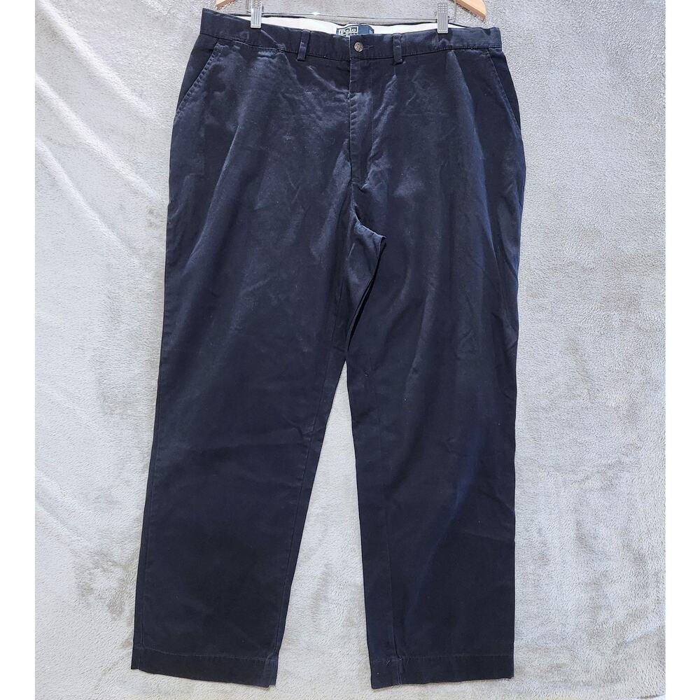 Polo Ralph Lauren Mens Navy Blue Tapered Khaki Pants Size 38x30 Preppy Old Money